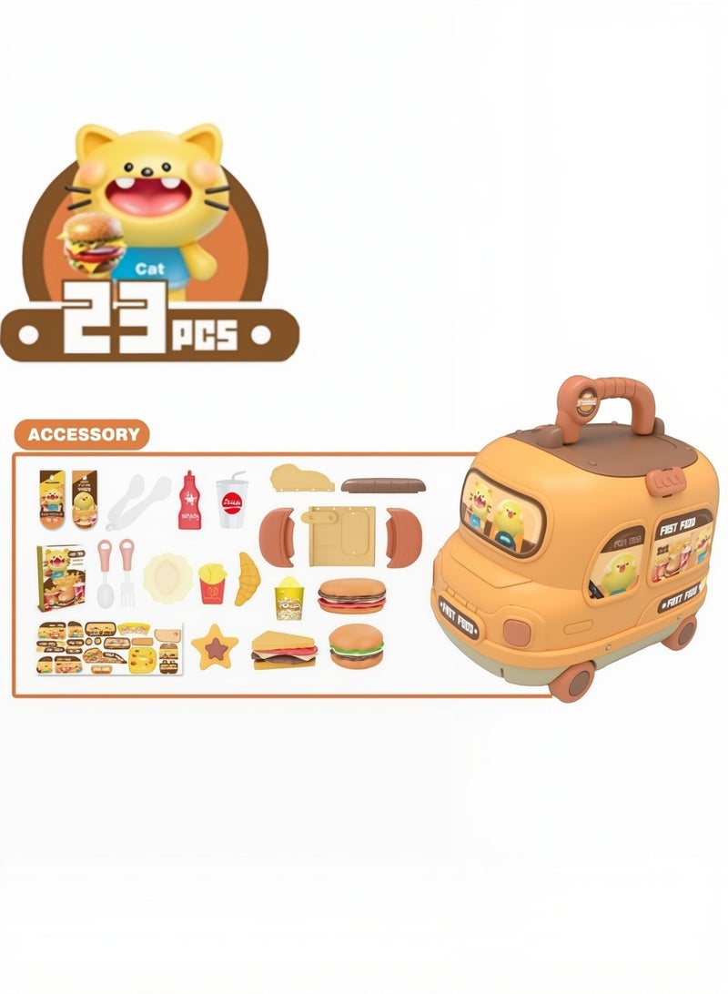 إيزي سو لعبة مطبخ للأطفال قابلة للتشوه 2 في 1، محمولة وخفيفة الوزن ومدمجة بتصميم فريد ومفصل، مجموعة ألعاب مطبخ تظاهرية، مجموعة ألعاب طبخ المطبخ، مجموعة ألعاب لعب الأدوار في المطبخ، أفضل الهدايا للأولاد والبنات - Image 3