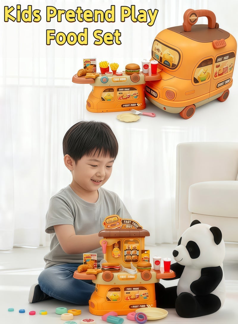 إيزي سو لعبة مطبخ للأطفال قابلة للتشوه 2 في 1، محمولة وخفيفة الوزن ومدمجة بتصميم فريد ومفصل، مجموعة ألعاب مطبخ تظاهرية، مجموعة ألعاب طبخ المطبخ، مجموعة ألعاب لعب الأدوار في المطبخ، أفضل الهدايا للأولاد والبنات - Image 1