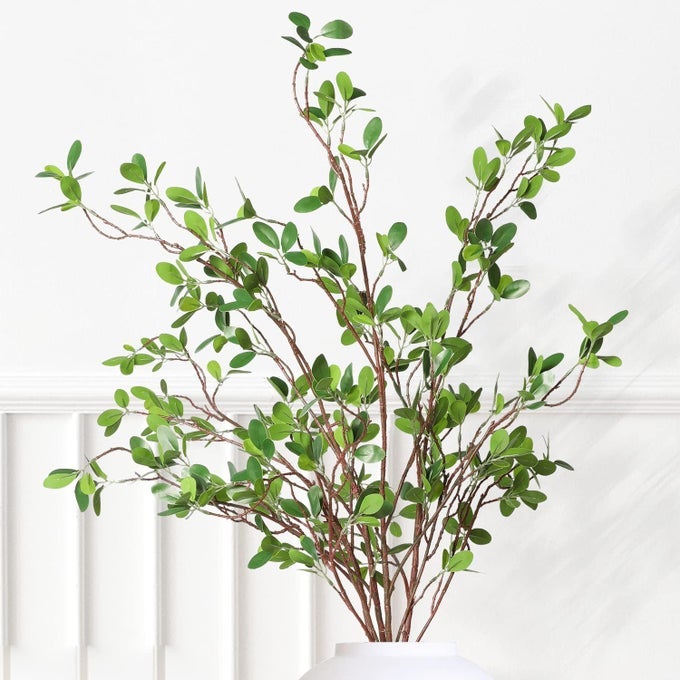 MELORCAGUILLA ARTIFICIAL PLANTS3PCS 433 GREEN FAUX BRANCHES FOR VASEARTIFICIAL PLANTS FLOWERS FAUX GREENERY STEMS FAKE PLANTS FOR SHOP GARDEN OFFICE HOME DCOR