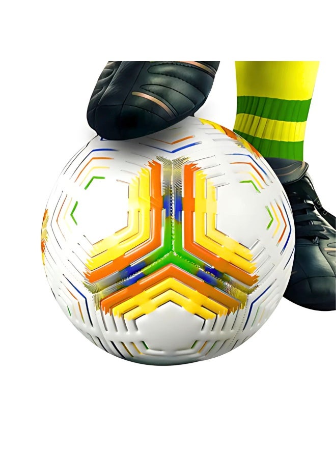 Soccer Ball Size 5 PU Leather Professional Ball with Thermal Bonding for Training Games Official Match Football for Indoor Outdoor Play Birthday Gift Party Favors Assorted Colors