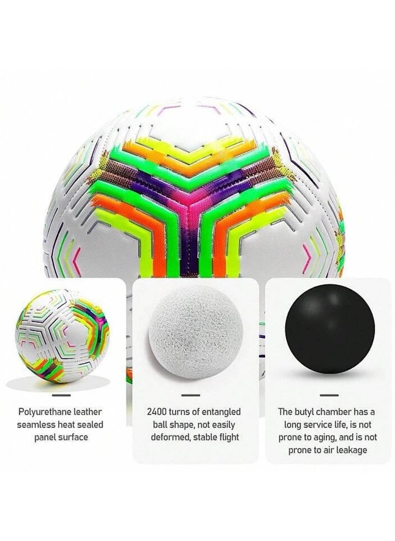VIO Soccer Ball Size 5 PU Leather Professional Ball with Thermal Bonding for Training Games Official Match Football for Indoor Outdoor Play Birthday Gift Party Favors Assorted Colors  - Image 4