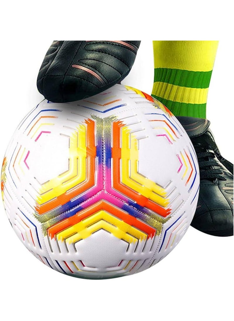 VIO Soccer Ball Size 5 PU Leather Professional Ball with Thermal Bonding for Training Games Official Match Football for Indoor Outdoor Play Birthday Gift Party Favors Assorted Colors  - Image 1