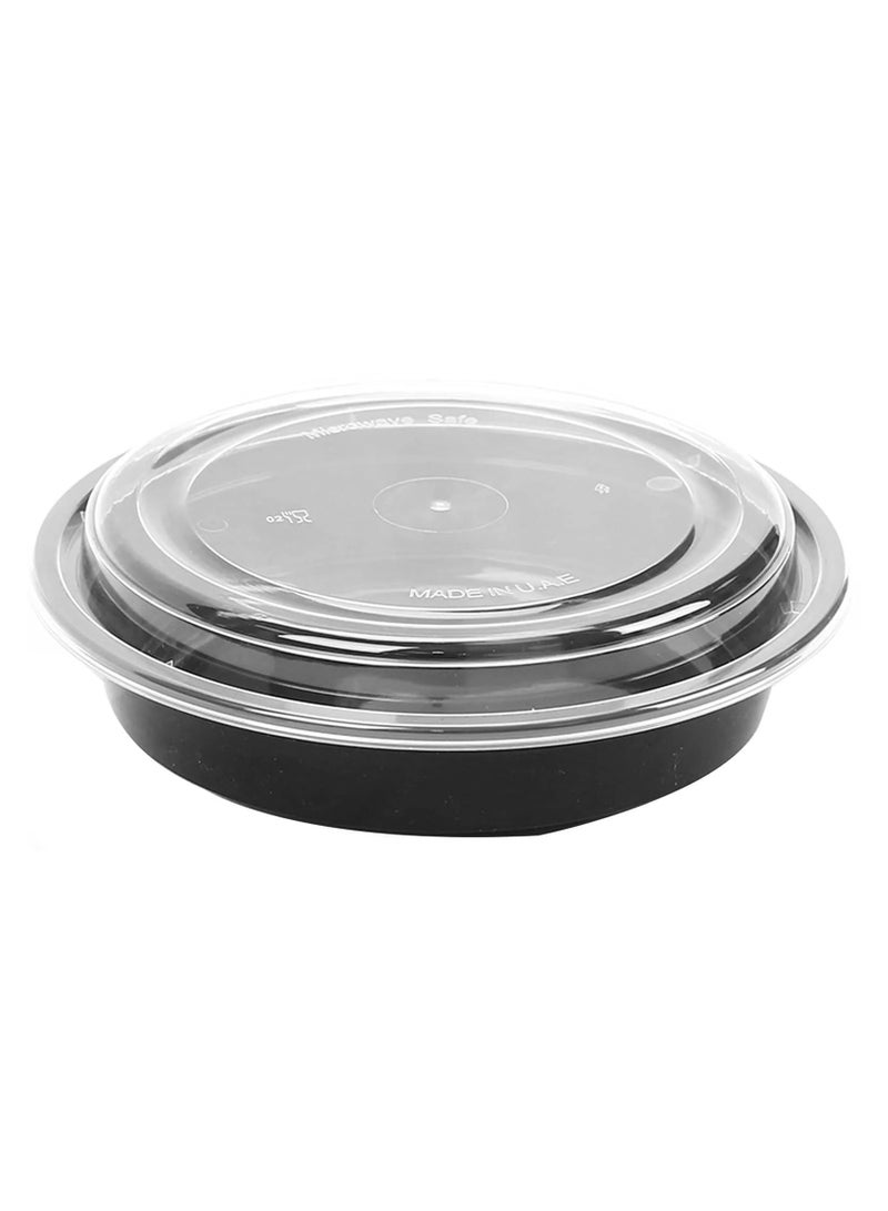 Ideal Pack Black Base Round Food Containers with Lids – 24 oz | 5 PCS | BPA-Free, Reusable - Image 3