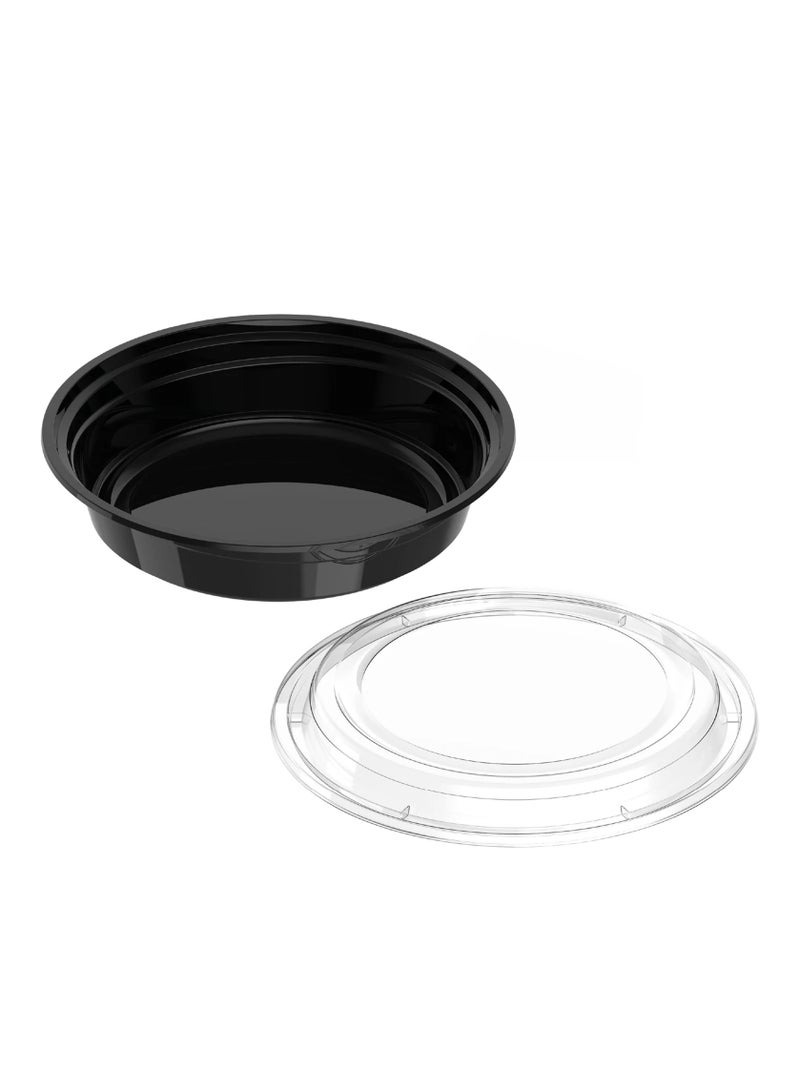 Ideal Pack Black Base Round Food Containers with Lids – 24 oz | 5 PCS | BPA-Free, Reusable - Image 2