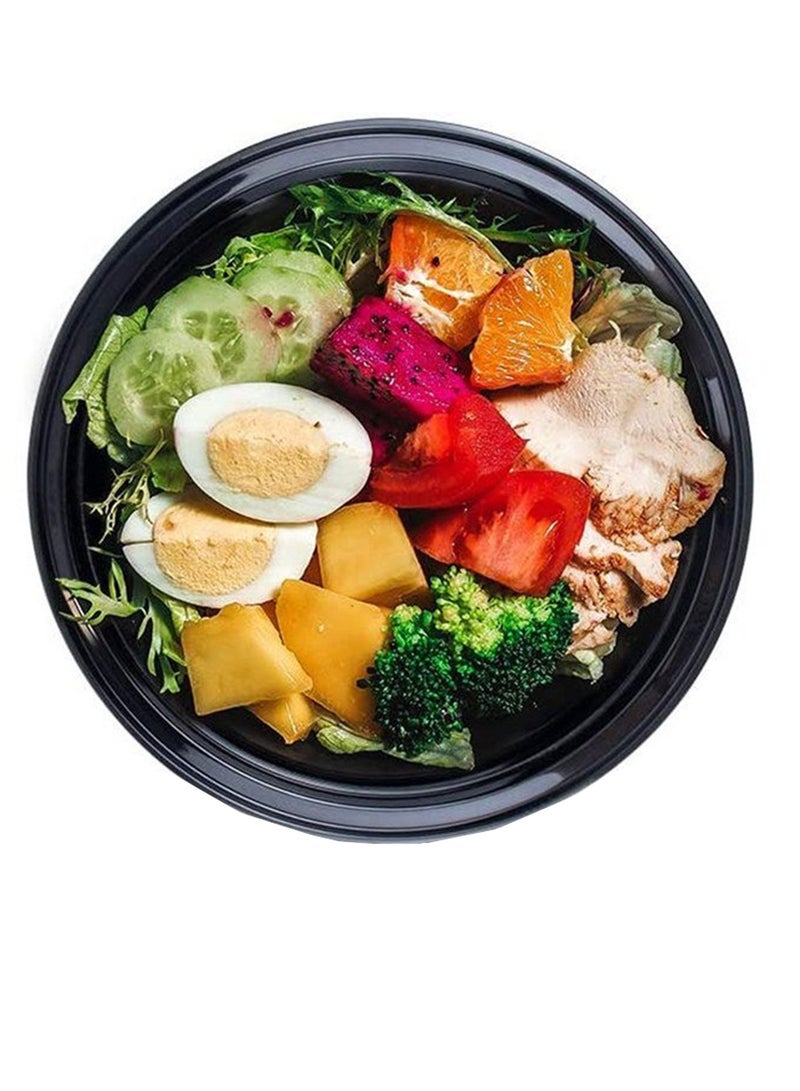 Ideal Pack Black Base Round Food Containers with Lids – 24 oz | 5 PCS | BPA-Free, Reusable - Image 5