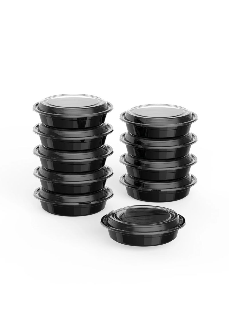Ideal Pack Black Base Round Food Containers with Lids – 24 oz | 5 PCS | BPA-Free, Reusable - Image 4