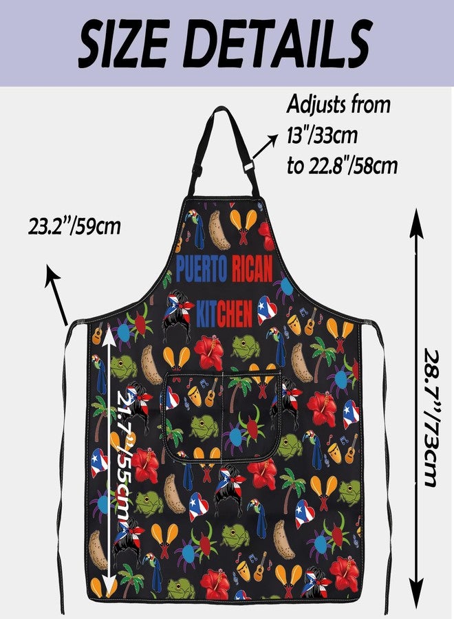 Gzrlyf Puerto Rican Kitchen Apron Puerto Rico Flag Kitchen Cooking Chef Apron Puerto Rico Souvenirs Apron Puerto Rican Themed Gift (Puerto Rican apron) - Image 2