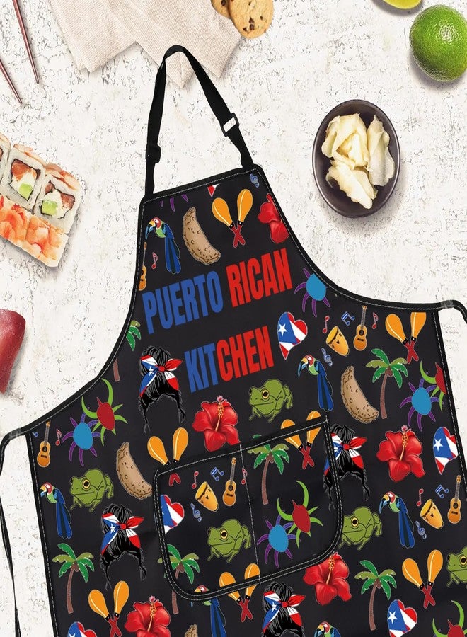 Gzrlyf Puerto Rican Kitchen Apron Puerto Rico Flag Kitchen Cooking Chef Apron Puerto Rico Souvenirs Apron Puerto Rican Themed Gift (Puerto Rican apron) - Image 4