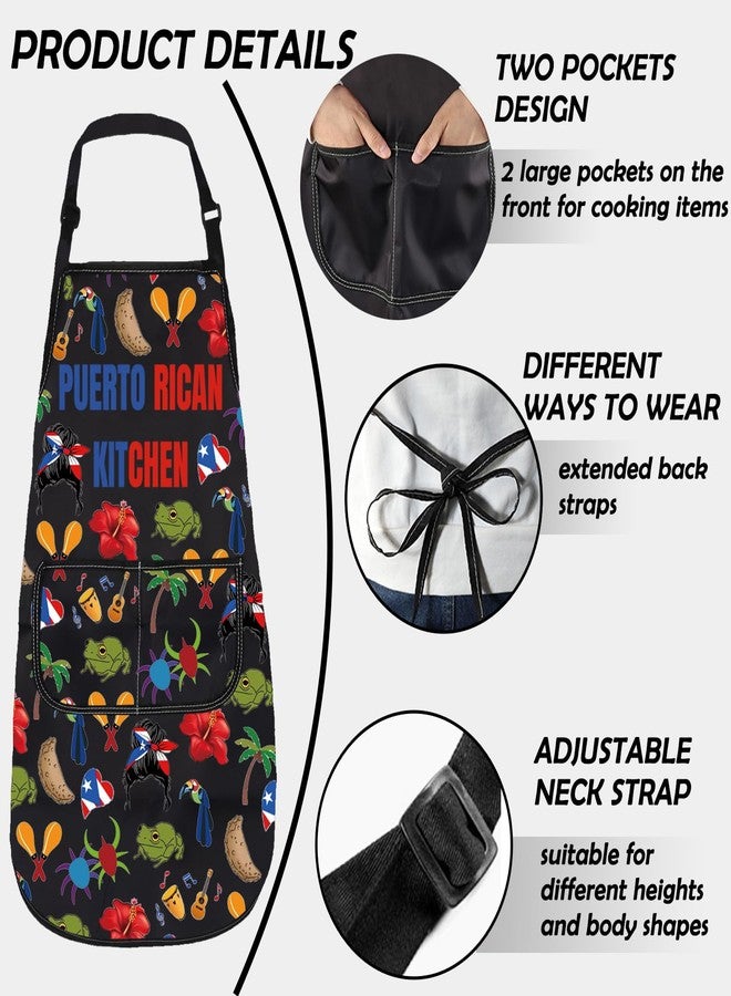 Gzrlyf Puerto Rican Kitchen Apron Puerto Rico Flag Kitchen Cooking Chef Apron Puerto Rico Souvenirs Apron Puerto Rican Themed Gift (Puerto Rican apron) - Image 3