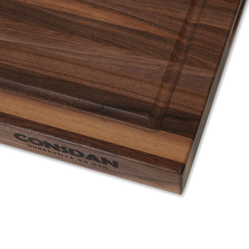 CONSDAN Walnut Cutting Board for Kitchen, USA Grown Hardwood, 20 x 15, with Invisible Inner Handle, Prefinished with Food-Grade Oil, Suitable for Kitchen Edge Grain, 1-1/2" Thick - Image 4