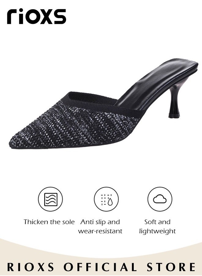 Women's Mules Shoes Closed Pointed Toe Slip-On Backless Sandals Knitted Fashion Stiletto Slides For Work And Party - https://f.nooncdn.com/p/pzsku/Z659807A28337D32C8D88Z/45/_/1709532643/0ac83154-6873-47b5-b4cc-3558068e5933.jpg?width=original