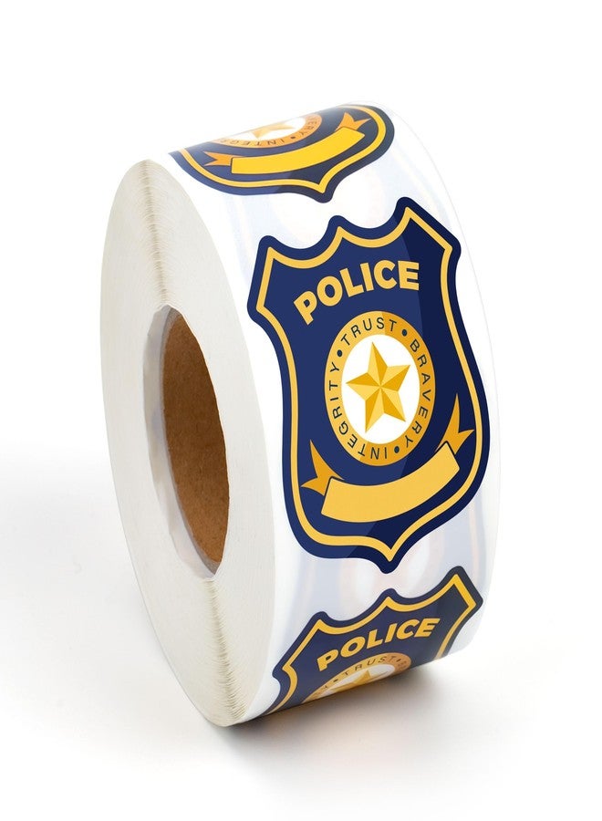 INKNOTE 600Pcs Police Badge Stickers for Kids Self Adhesive Name Tag for Theme Party Favor Birthday Supplies 2.36 X 1.97inch Blue - Image 1