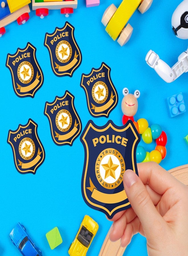 INKNOTE 600Pcs Police Badge Stickers for Kids Self Adhesive Name Tag for Theme Party Favor Birthday Supplies 2.36 X 1.97inch Blue - Image 5
