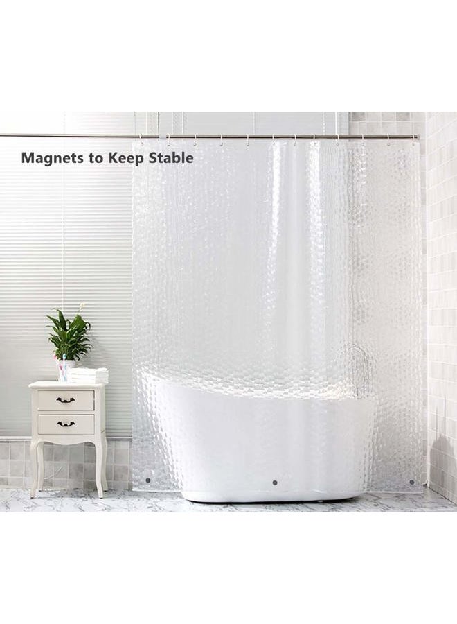 Ryhpez Shower Curtain Liner - Clear Shower Curtain Set with Hooks | 72"x72" - Image 4