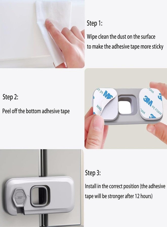 ZURITY Child Proof Refrigerator Lock | Fridge Locks for Kids with Sticky Adhesive Pads | Child Safety Locks for Doors | for Fridge/Cabinets/Freezer Door Lock (Pack of 1,Multicolor) - Image 5