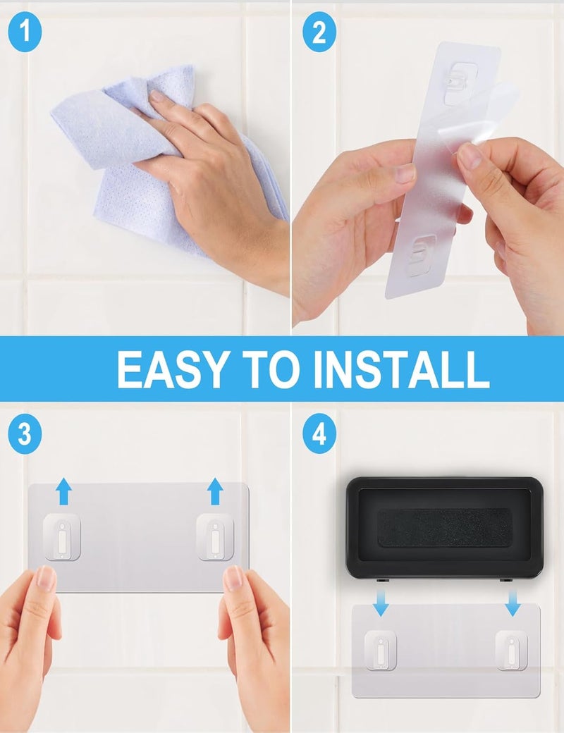 KUNSLUCK Shower Phone Holder Waterproof Anti-Fog Touch Screen Wall Mount Phone Holder for Shower Bathroom Mirror Bathtub (Black) - Image 5