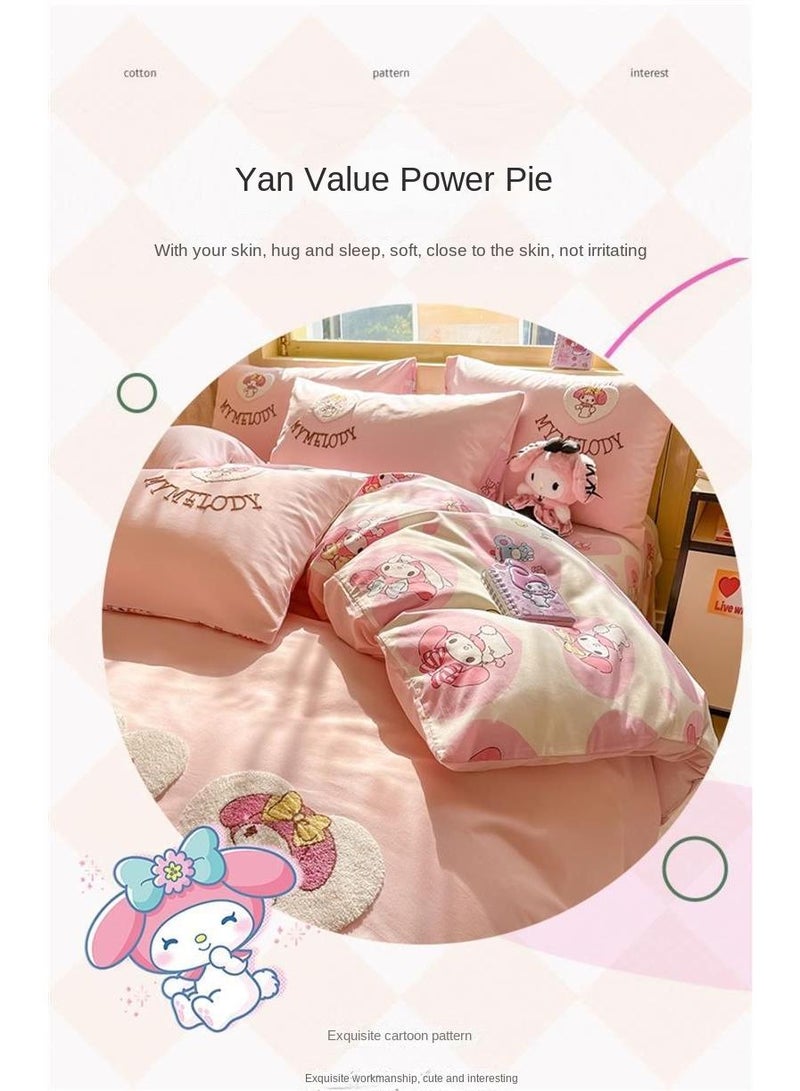 Kuromi Anime Bedding Set 4 Piece 3D Cartoon Cute Printed Soft Microfiber Comforter Set with Zipper Closer Gifts for Kids Teenagers Adult - Image 4