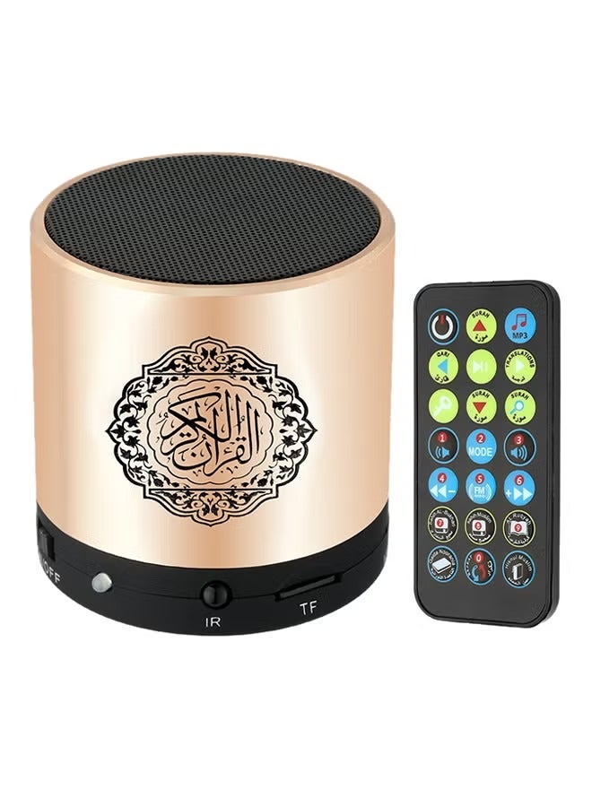 ELTRAZONE Quran Portable Bluetooth Speaker Gold – Wireless Quran Audio Player with Rechargeable Battery, Preloaded Quran Recitations, Multi-Language Translations, Touch Control, MP3/FM Radio, Compact Islamic Speaker for Home & Travel  - Image 1