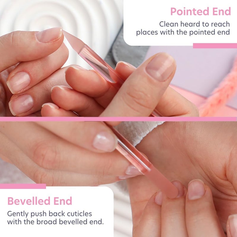 Public demand affordable quality Bona Fide Beauty Glass Cuticle Pusher by , 1Pc Pink Gentle Czech Manicure Stick for Cuticle Remover, Long-Lasting Double-Sided Reusable Glass Cuticle Stick Carefully engineered build - Image 4