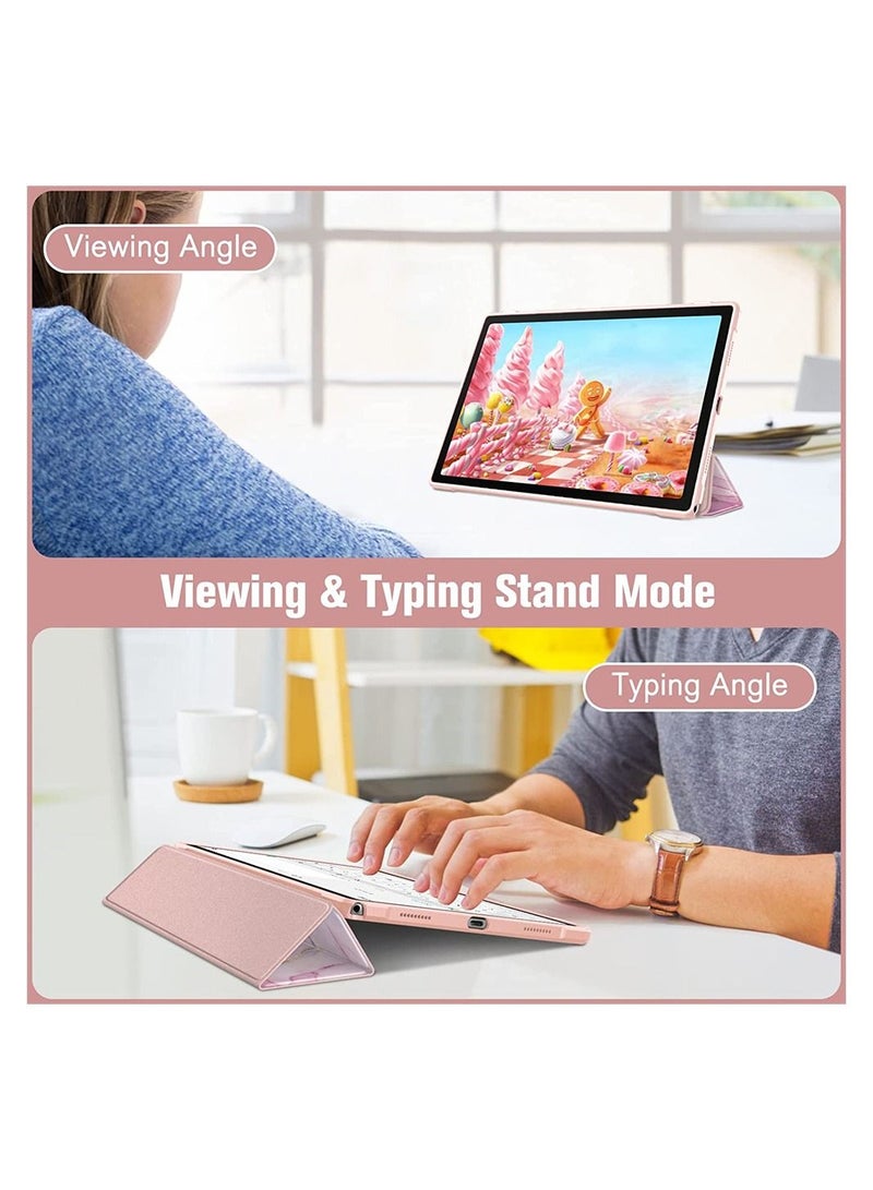 SYOSI Comptible for Samsung Galaxy Tab A8 Case, Hybrid Slim Case for 10.5 Inch 2022 Model (SM-X200, X205, X207), Shockproof Cover with Clear Transparent Back Shell, Auto Wake Sleep (Glittering Marble) - Image 3