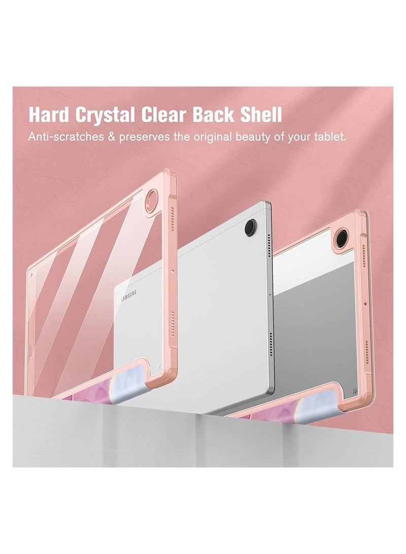 SYOSI Comptible for Samsung Galaxy Tab A8 Case, Hybrid Slim Case for 10.5 Inch 2022 Model (SM-X200, X205, X207), Shockproof Cover with Clear Transparent Back Shell, Auto Wake Sleep (Glittering Marble) - Image 2