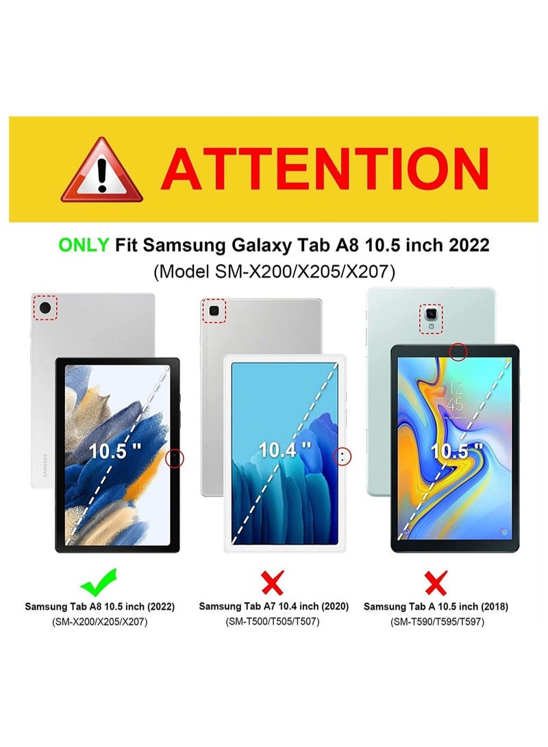 SYOSI Comptible for Samsung Galaxy Tab A8 Case, Hybrid Slim Case for 10.5 Inch 2022 Model (SM-X200, X205, X207), Shockproof Cover with Clear Transparent Back Shell, Auto Wake Sleep (Glittering Marble) - Image 4