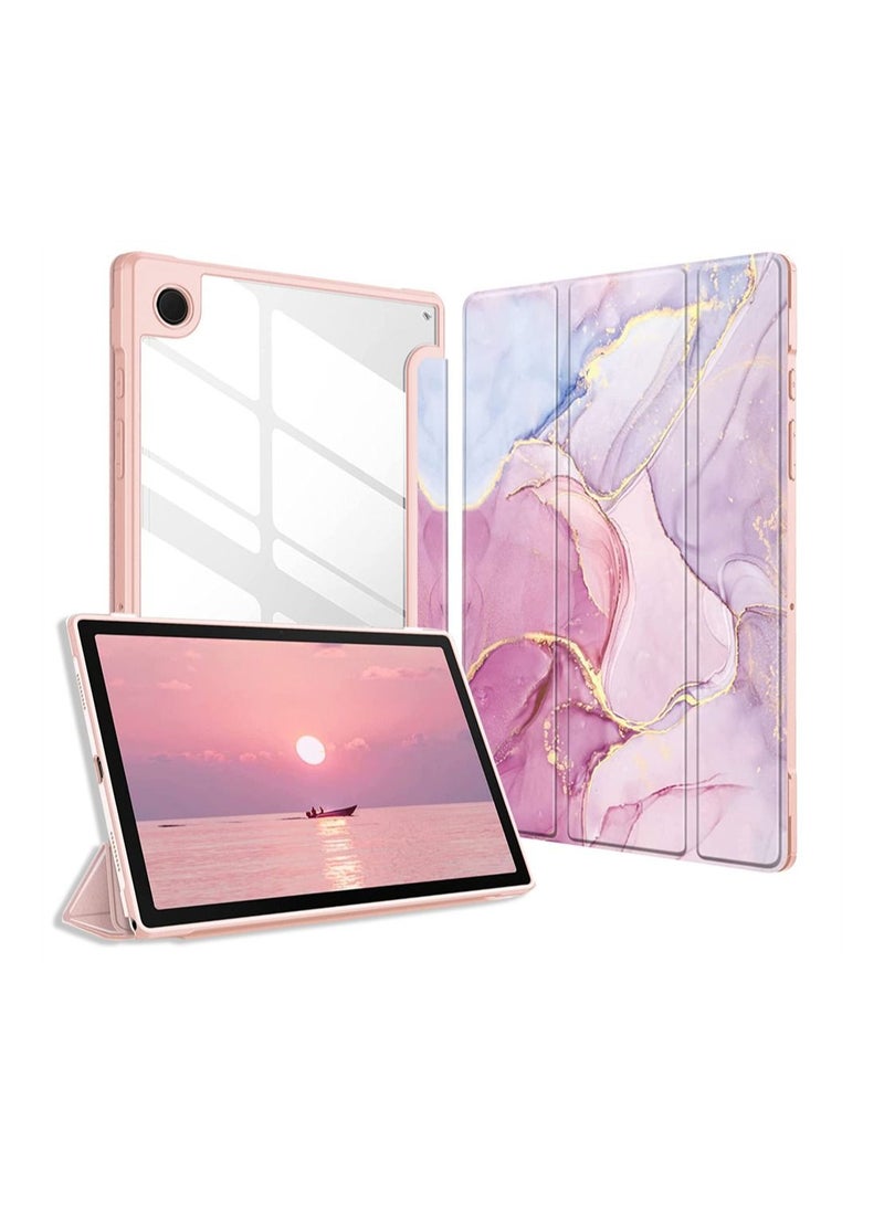 SYOSI Comptible for Samsung Galaxy Tab A8 Case, Hybrid Slim Case for 10.5 Inch 2022 Model (SM-X200, X205, X207), Shockproof Cover with Clear Transparent Back Shell, Auto Wake Sleep (Glittering Marble) - Image 1