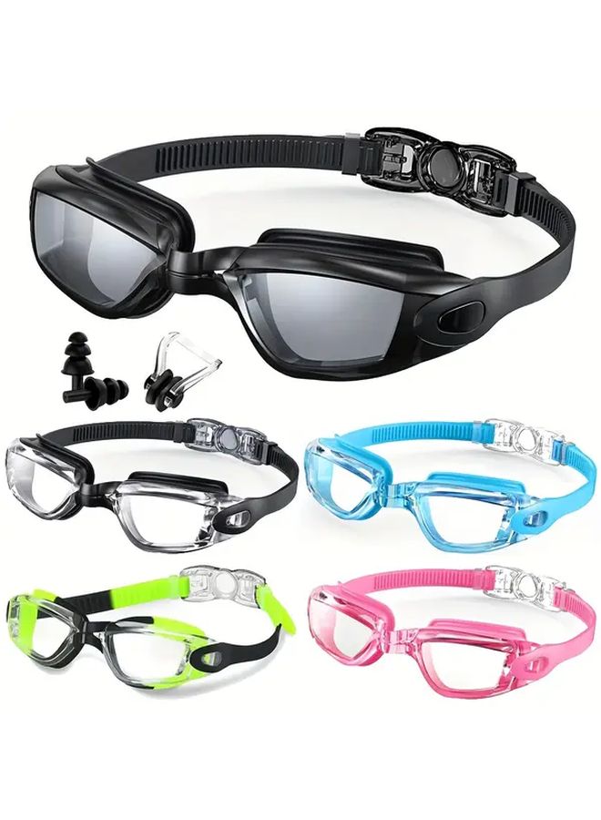 Pink Anti Fog 3D Memory Silicone Swim Goggles Leakproof No Circle Marks - Image 1