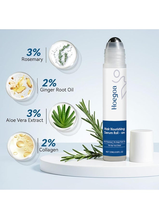 HOEGOA Hair Nourishing Serum Roll-on 25ml | 3% Rosemary + 2% Ginger Root Oil + 3% Aloe Vera Extract | Promotes Hair Growth, Deep Scalp Nourishment & Smooth Fuller-Looking Hair | Gentle & Easy to Use - Image 2