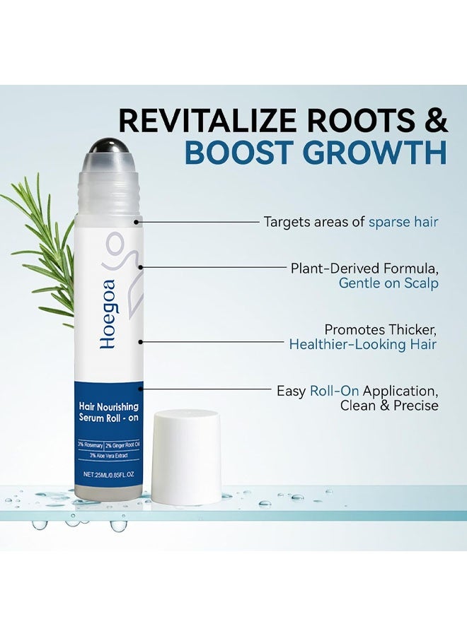 HOEGOA Hair Nourishing Serum Roll-on 25ml | 3% Rosemary + 2% Ginger Root Oil + 3% Aloe Vera Extract | Promotes Hair Growth, Deep Scalp Nourishment & Smooth Fuller-Looking Hair | Gentle & Easy to Use - Image 4