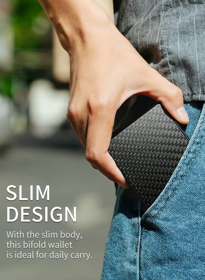 SOLARAE Card Wallet Pop-Up Card Wallet for Men Minimalist Credit Card Holder Slim Carbon Fiber Wallet RFID Blocking(Carbon Fiber) - Image 2