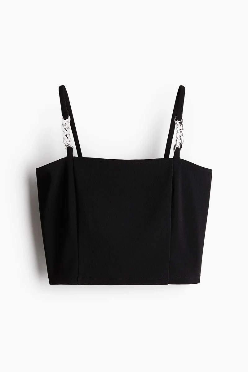 اتش اند ام بلوزة قصيرة بأشرطة كتف سلسلة