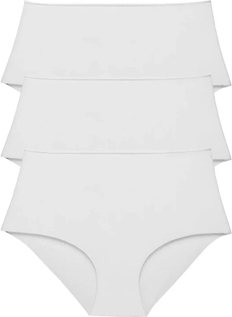 Arma Yıldız Women's High Waist Basic Seamless Laser Cut Panties 3-Pack White