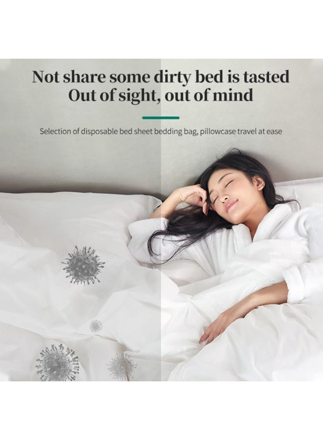 Travel Disposable Bedding Set, Complete 3-Piece Plastic-Free Bed Cover with Pillow Protectors, Single-Use Travel Sheets for Hotels, Hostels, and Emergency Housing - Image 4