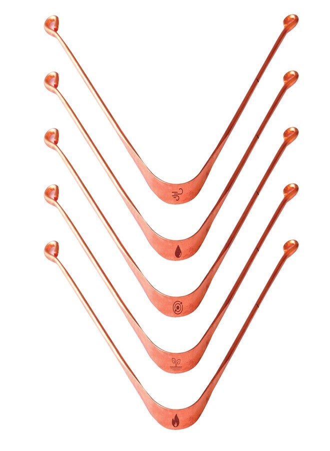 The Legend Ayurveda Holy Copper Tongue Cleaner or Scraper (5 Count (Pack of 1 - Image 2