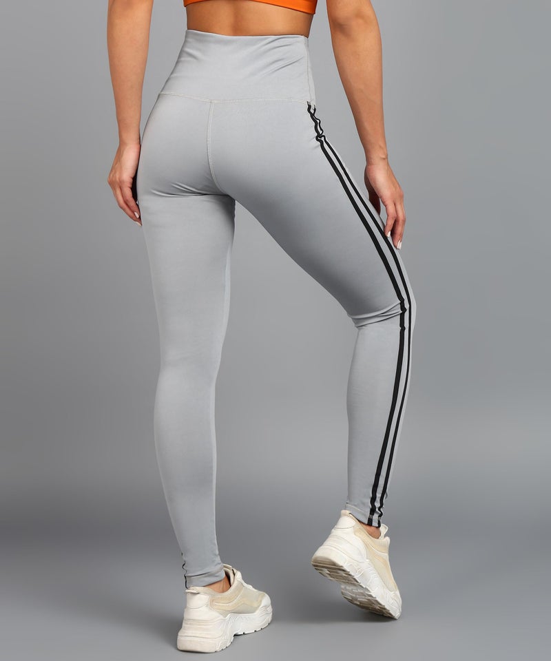 Rock Paper Scissors Women Premium Two Black Strip Gym High Rise Tights High-Waisted, Sweat-Wicking, Athletic Fit Gym Tights For Working Out, Pilates,Yoga, Fitness & Training, Small - Image 3