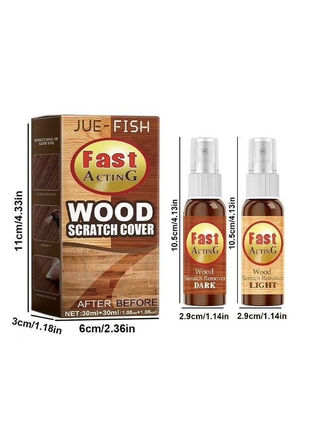 JUE-FISH Wood Scratch Cover - 2 Pack fix it for Wood - Wood Furniture Repair Scratch Remover Set for Fast Acting Wood Scratch Repair - Waxing Refinishing Set, Wooden Scratch Remover Spray for Floors, Tables, Carpenters - Image 3