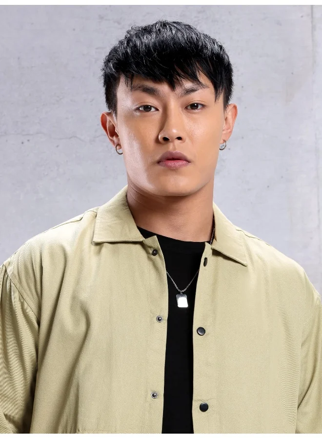 Beyoung Beige Utility Pockets Shirt for Men