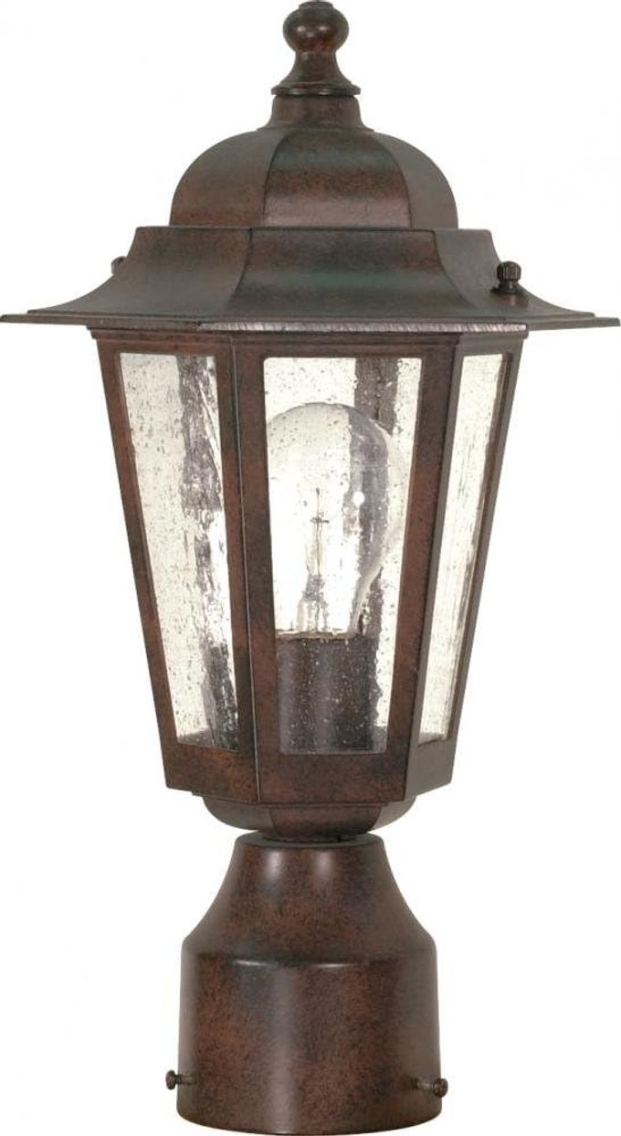 LIGHTING 60995 TRADITIONAL ONE LIGHT POST MOUNT FROM CORNERSTONE COLLECTION IN BRONZEDARK FINISH