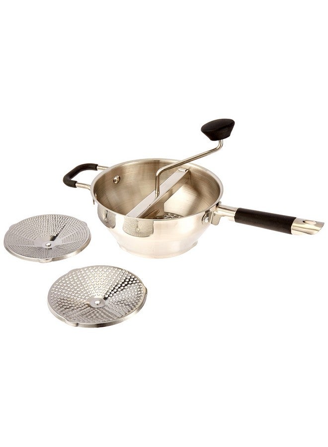 ExcelSteel Food Mill W/3 Grinding Sizes, 17" x 8.25" x 3.75", for Versatile Textures in Soups, Sauces, and Foods, Medium - Image 1