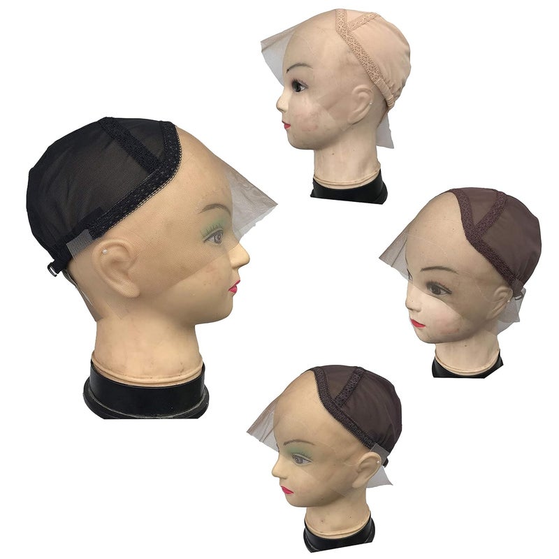 Lace Front Wig Cap for Making Wigs with Adjustable Strap Glueless Weaving Cap Wig Caps Swiss Lace Hairnet Medium 225inch Black