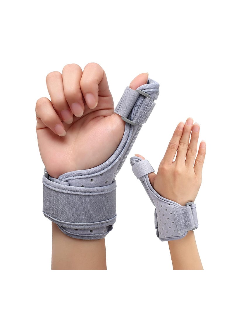 RATSAW Reversible Thumb and Wrist Brace for Both Hands Comfortable Spica Support Splint for Sprains Arthritis BlackBerry Thumb Lightweight and Breathable Unisex Gray 1 Pack  - Image 1