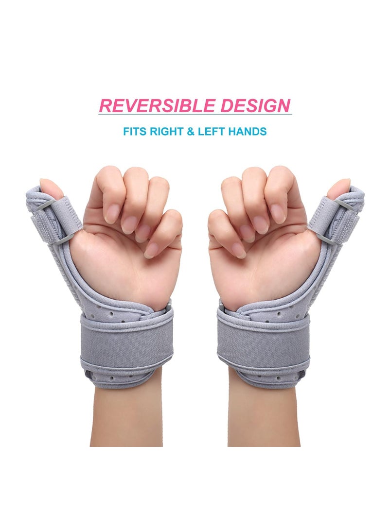 RATSAW Reversible Thumb and Wrist Brace for Both Hands Comfortable Spica Support Splint for Sprains Arthritis BlackBerry Thumb Lightweight and Breathable Unisex Gray 1 Pack  - Image 3