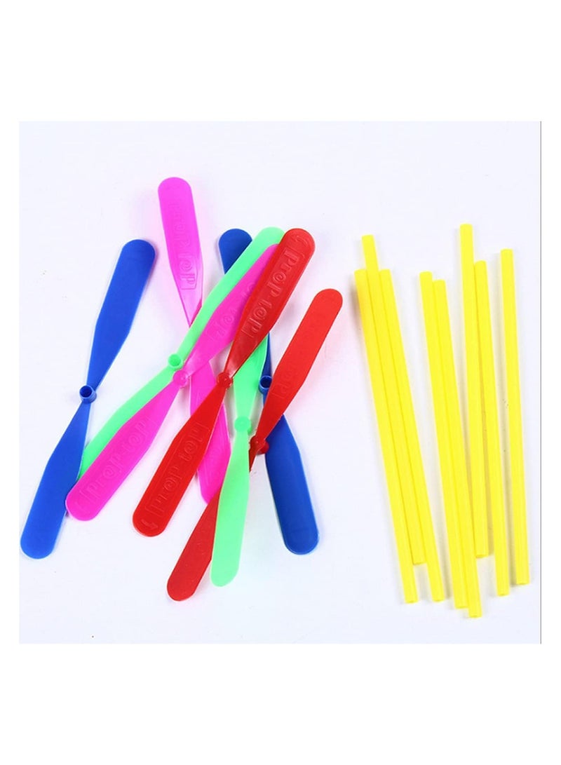 20 قطعة من لعبة طائرة هليكوبتر يدوية، مروحية يدوية مصنوعة من الخيزران على شكل يعسوب، مروحة بلاستيكية قابلة للفرك باليد، لعبة خارجية للأطفال، هدايا حفلات طائرة (لون عشوائي) - Image 2