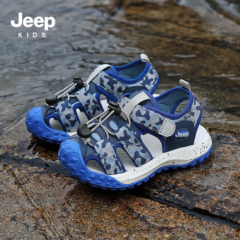 Jeep Children'S Baotou Sandals Summer Boys Tracing Shoes Women'S Big Children'S Frame Shoes Students Beach Shoes - Image 3