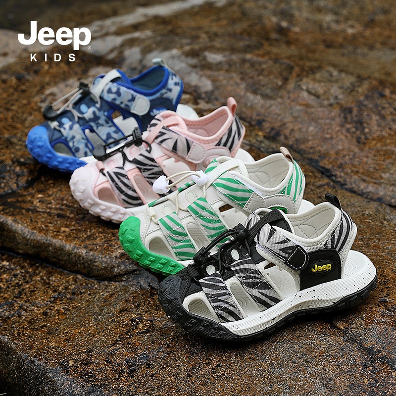 Jeep Children'S Baotou Sandals Summer Boys Tracing Shoes Women'S Big Children'S Frame Shoes Students Beach Shoes - Image 2