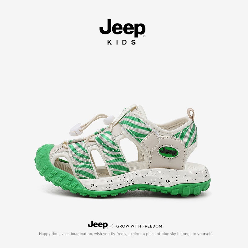 Jeep Children'S Baotou Sandals Summer Boys Tracing Shoes Women'S Big Children'S Frame Shoes Students Beach Shoes - Image 1