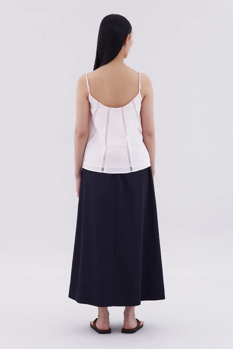 ذا اديتورز ماركت Marison Lace-Trim Panelled Top