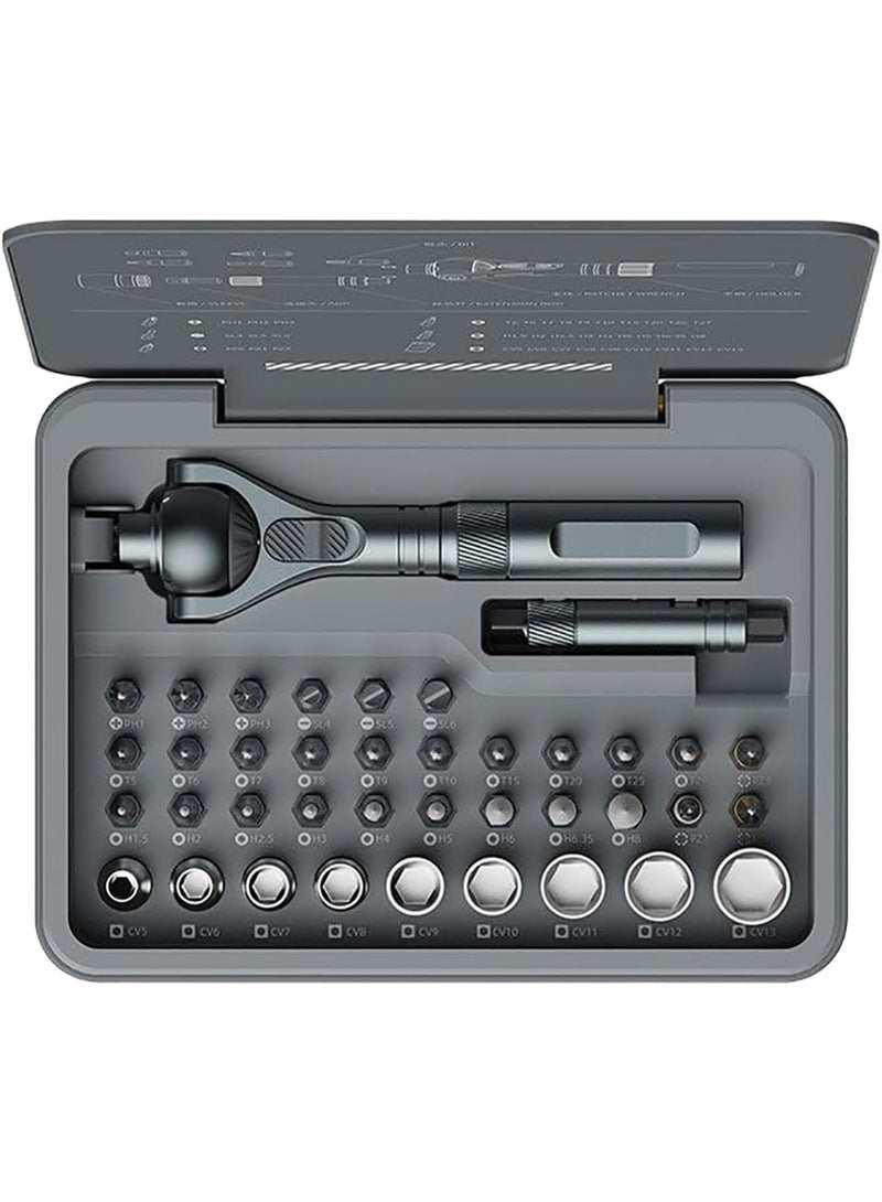 40-in-1 Multi Bit Magnetic Screwdriver Set Upgraded 2025 with Detachable Ratchet Handle|180 Rotating|Ratcheting Screwdriver Set for Electrical,Automotive,Mechanical,Bicycle,Furniture Repair - Image 1