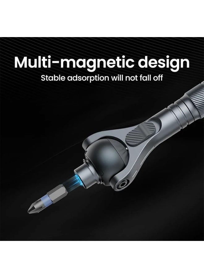40-in-1 Multi Bit Magnetic Screwdriver Set Upgraded 2025 with Detachable Ratchet Handle|180 Rotating|Ratcheting Screwdriver Set for Electrical,Automotive,Mechanical,Bicycle,Furniture Repair - Image 5